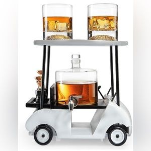 Golf cart whiskey decanter